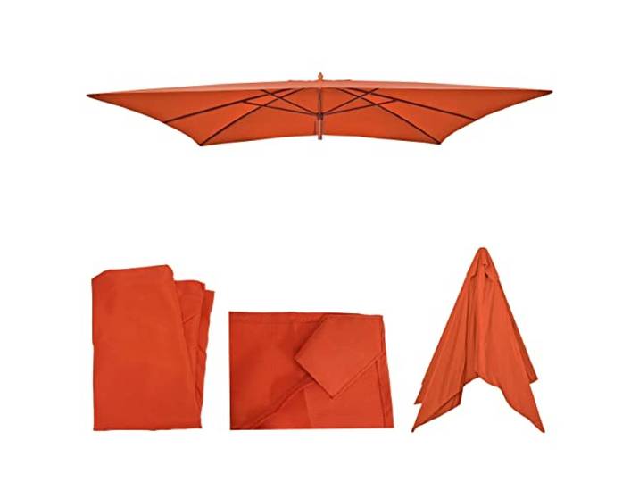 Mendler Toile de Rechange pour Parasol en Bois Florida 2x3m 6kg Terracotta