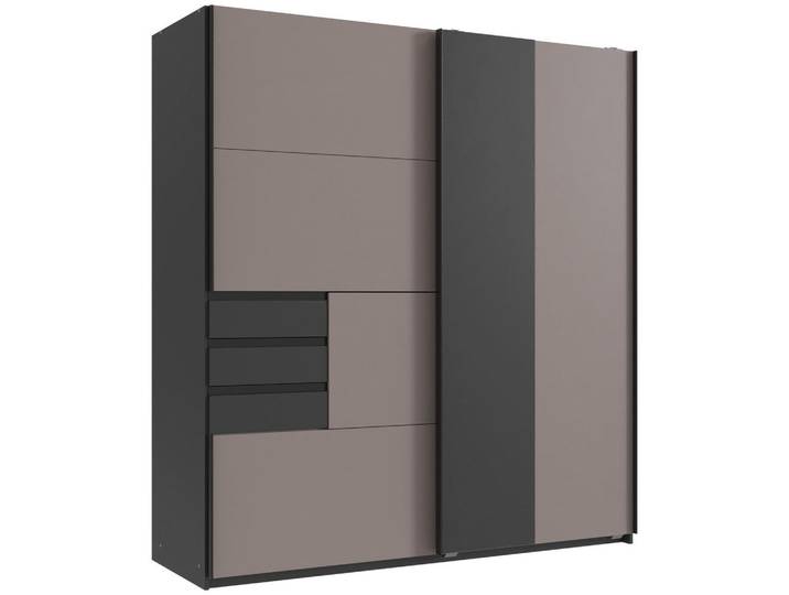 Schwebetürenschrank 180cm Coburg Graphitfarben/Sahara