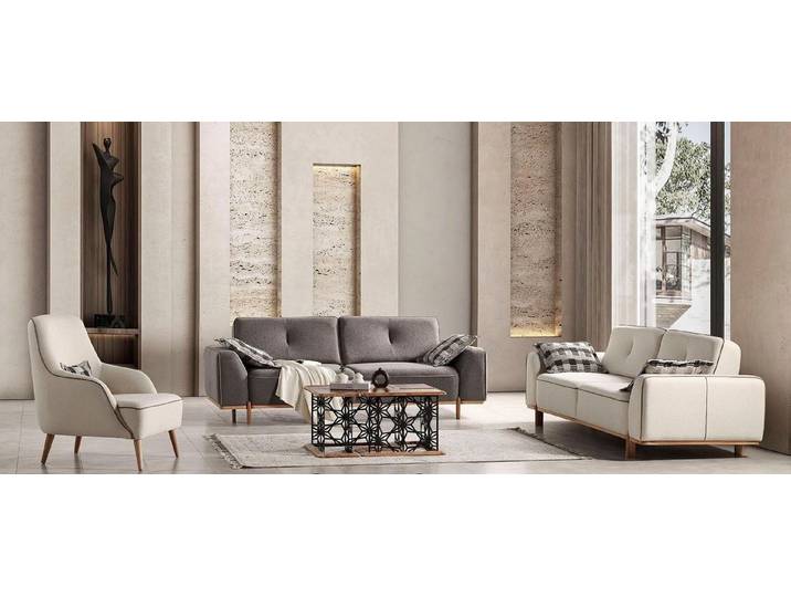 JVmoebel Wohnzimmer-Set Modernes großes Wohnzimmer-Set 3+3+1-Sitzer Stoffsofa weicher Sessel, (3-St)