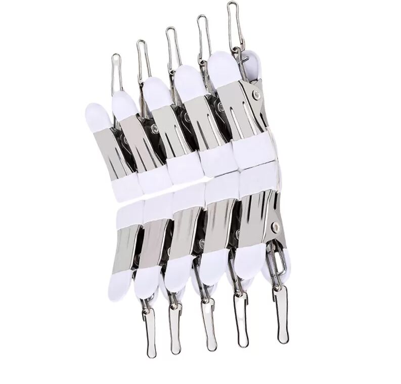 INF 10er-Pack doppelköpfige Clips aus Edelstahl mit Gummibeschichtung Weiß