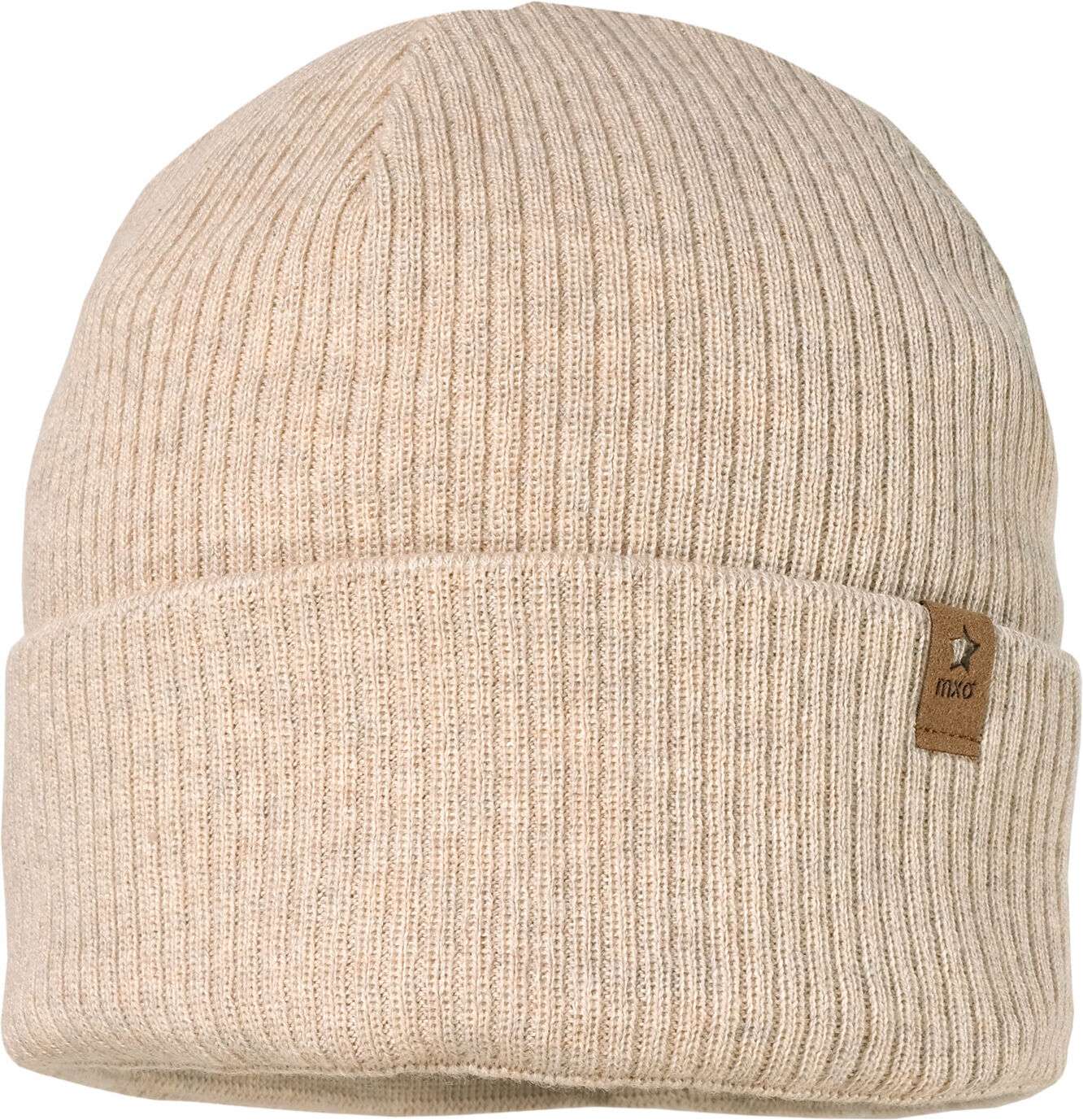 Strickmütze MAXIMO, Baby, Gr. 49, beige (beigemeliert), Strick, Baumwollmischung, Mützen Strickmütze, für Babys und Kinder, aus Strickmaterial beigemeliert 49