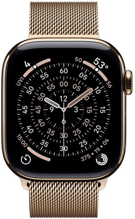 Smartwatch apple watch s11 gps + cellular 42mm gold titanium case gold milanese loop