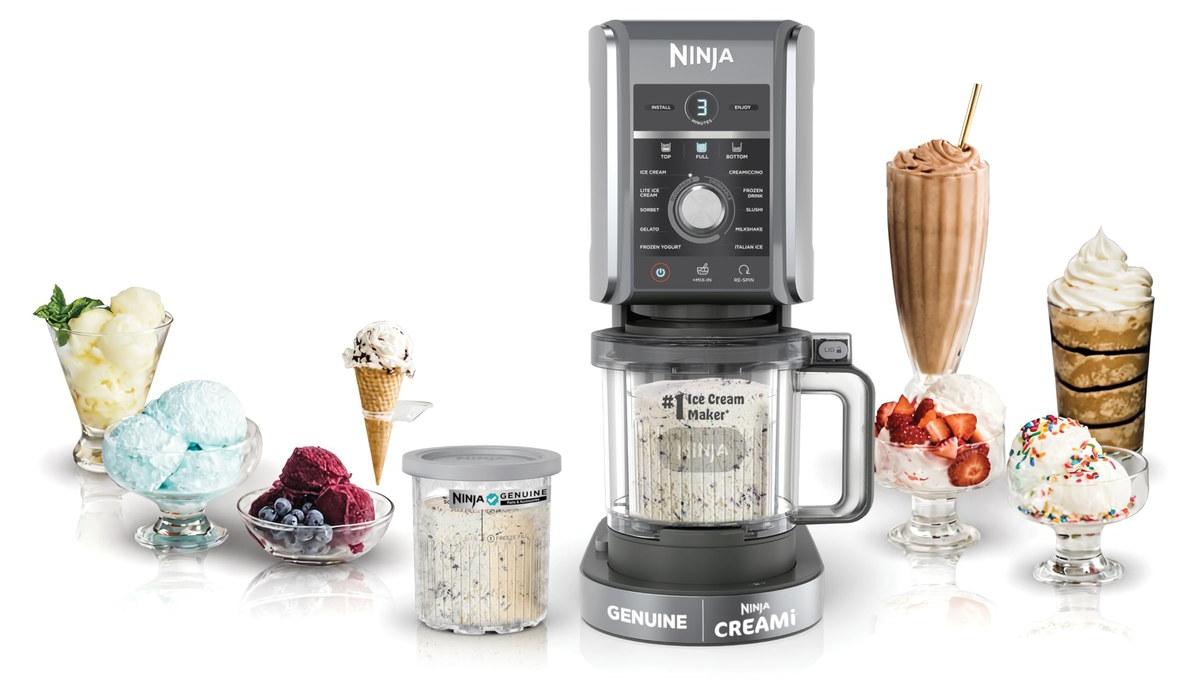 Eismaschine Eiscreme-Maschine Softeismaschine - 2 Liter - 11 Programme - 2 XL-Becher - Silber - Für Dessert und Eiscreme zu Hause