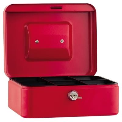 Geldkassette 20x9x16cm 6Fächer rot