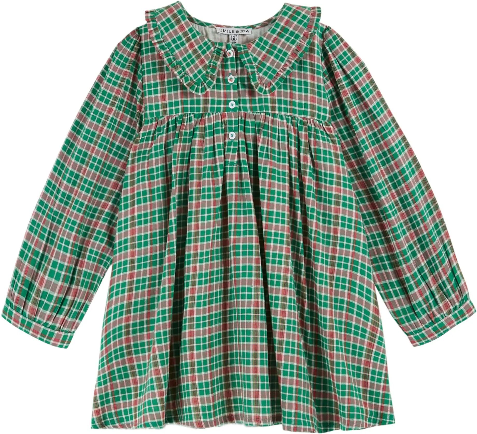 Emile et Ida Robe Carreaux Vert 2 ans