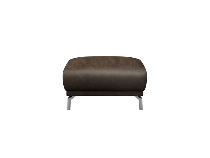 Pouf en cuir naturel marron