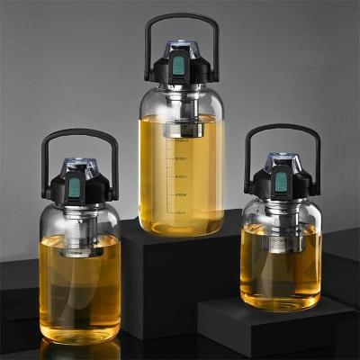 Uplift Essentials Large Glass Water Bottle With Tea Infuser And Strainer 2000ml