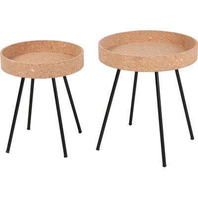 Beistelltisch MÖBILIA, beige (natur, schwarz, natur), B:45cm H:50cm T:45cm, Tische, Beistelltisch, Tischplatten aus Kork