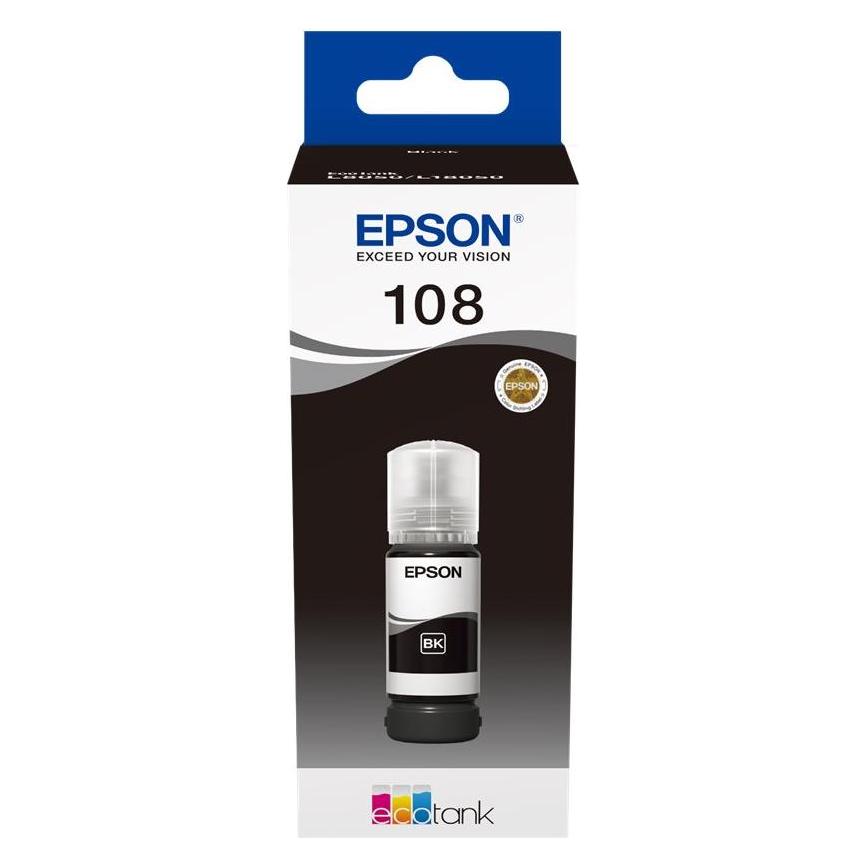 Epson Ink/108 EcoTank Black ink bottle (BK) (C13T09C14A)