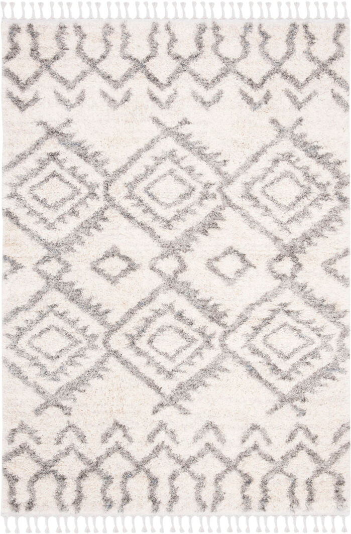 Bloomsbury Market Barney Geometric Hand Woven Area Rug Cream Rectangle 183 x 274 cm