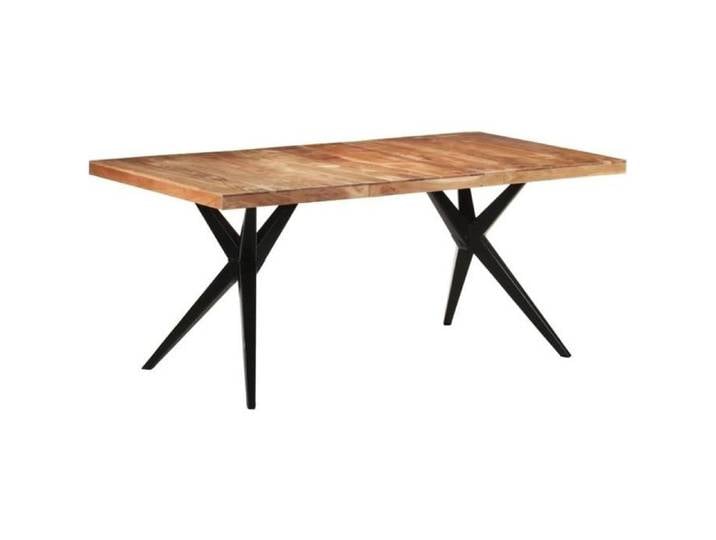 Table de salle à manger Luxe en bois d'acacia massif - CHEZ STAR® - 180x90x76 cm - Noir - Contemporain - Design