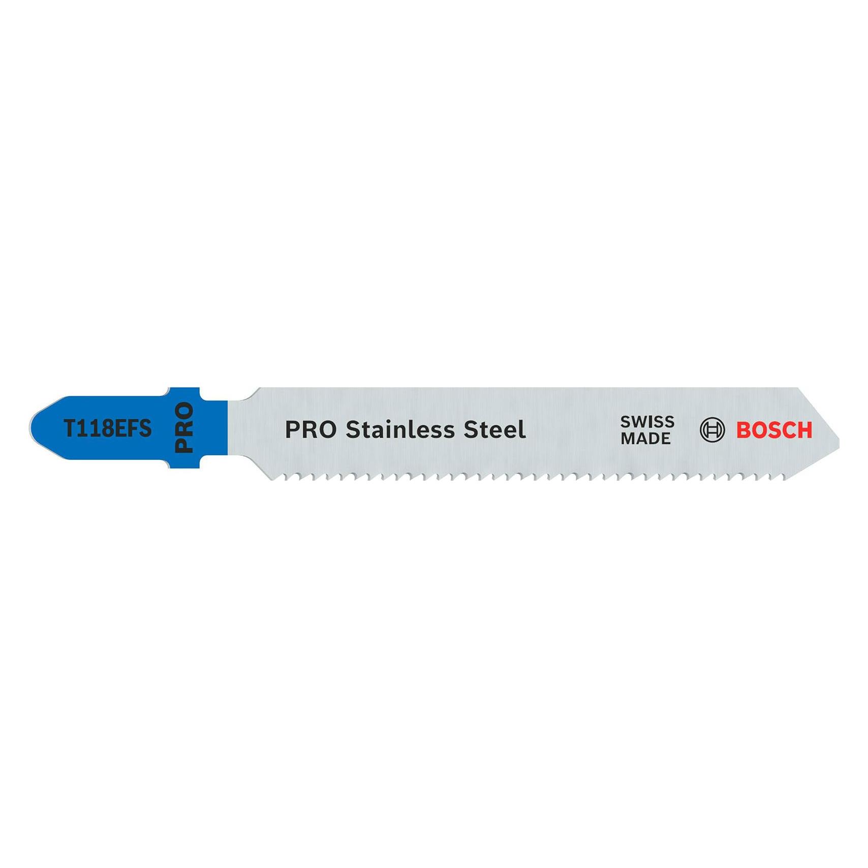 Bosch Professional Zubehör PRO Stainless Steel T118EFS Stichsägeblatt, 83 mm, 5-tlg. (2608636497)