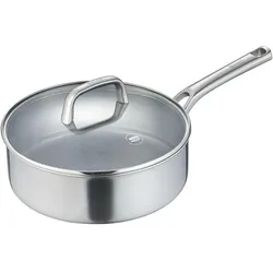 Berndes Schmorpfanne mit Glasdeckel, Pfanne + Kochtopf, Silber