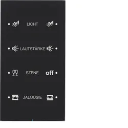 Berker 75144155 Touch-Sensor 4fach Komfort R.3 Glas konfiguriert, schwarz