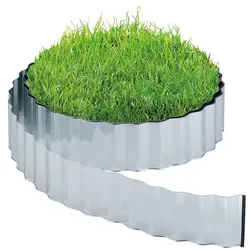 Relaxdays Rasenkante 12m aus Metall Schwarz,Silber
