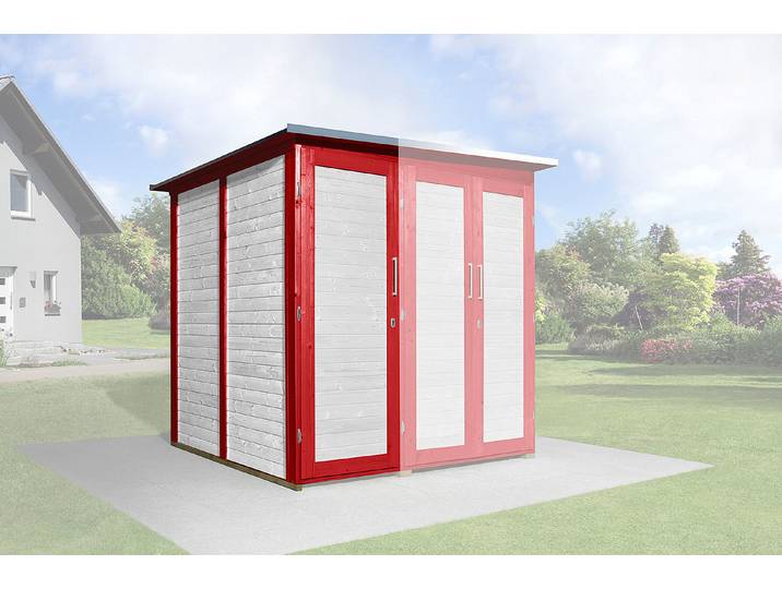 Weka Garten Modul Save Bike Schwedenrot 2 Türen