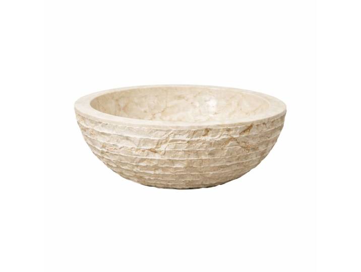 Vasque ronde à poser en pierre crème 35cm