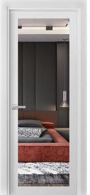 SARTODOORS Lucia 1299 White Wood Prehung Interior Door with Mirror