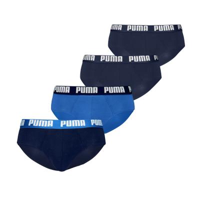 Slip PUMA "PUMA MEN EVERYDAY BASIC BRIEF", Herren, Gr. S, blau (blau combo), Obermaterial: 95% Baumwolle, 5% Elasthan, Unterhosen Slip