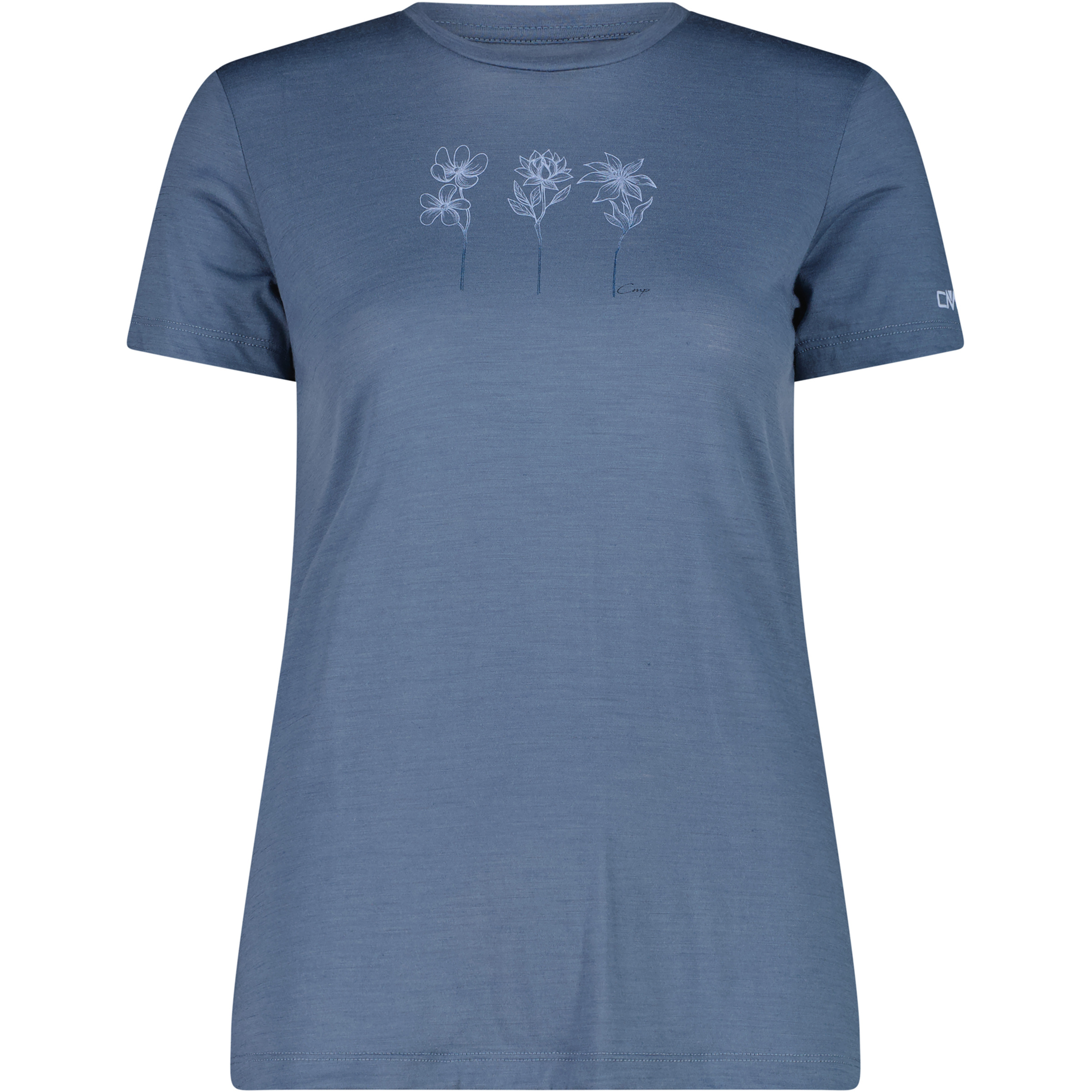 CMP Print Damen T-Shirts blau Größe XS Trekking Hautfreundlich