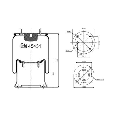 FEBI BILSTEIN Federbalg, Luftfederung 45431