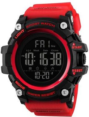 Everyday Crate SKMEI 1384 Digital Sports Watch 50M Waterproof Mens Watch With Dual Time LED Display red