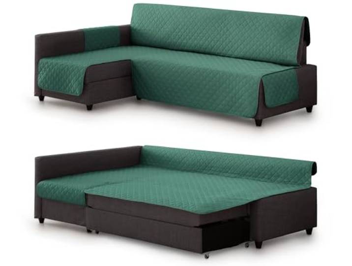 Milica Housse rembourrée Compatible avec Le canapé d’Angle-lit Friheten de IKEA Protection élégante et Lavable Adaptée à méridienne Gauche ou Droite Fabriquée en Europe Couleur : Vert