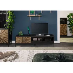TV-Board Sheesham 178x45x50 schwarz lackiert SUN #106