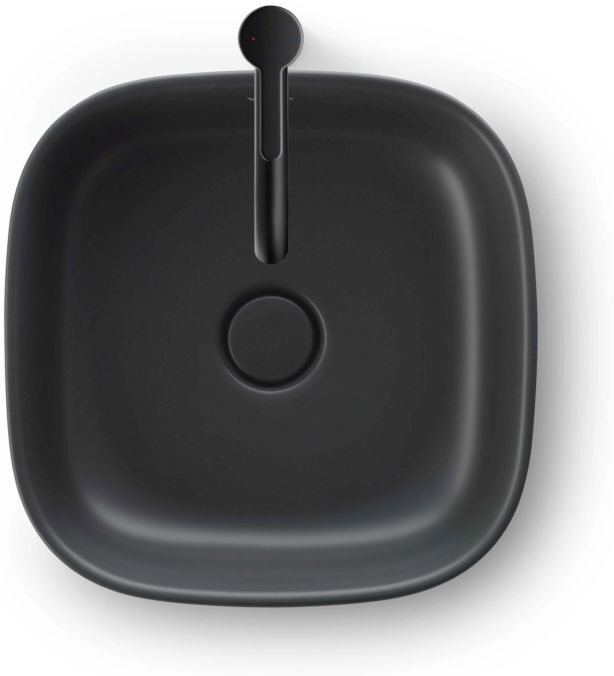 Duravit Zencha Aufsatzbecken 2373421379 42x42cm, ohne Hahnloch, Überlauf, Hahnlochbank, geschliffen, anthrazit matt