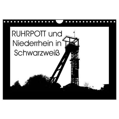 Ruhrpott und Niederrhein in Schwarzweiß (Wandkalender 2026 DIN A4 quer), CALVENDO Monatskalender