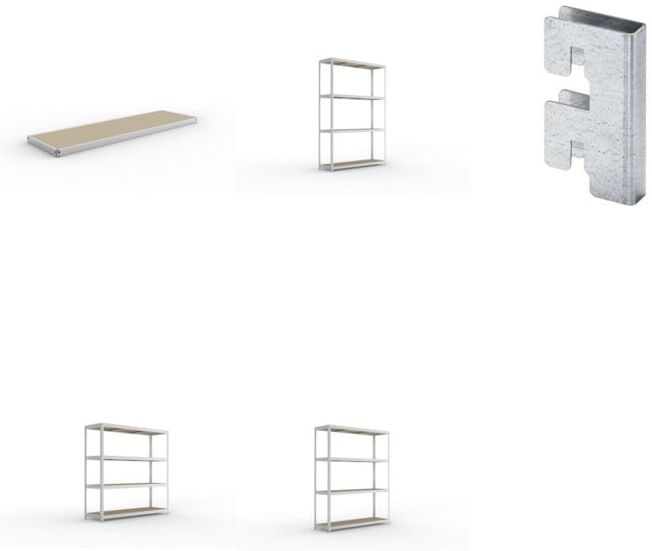 Meta Set SPEED-RACK Zusatzfachebene + Weitspannregal SPEED RACK2000x600x1970 + Weitspannregal SPEED RACK2000x600x2470 + Weitspannregal SPEED RACK2000x600x2970 + Zubehör Päckchen Verdübelungsset + 4 Stück Profilverbinder verzinkt