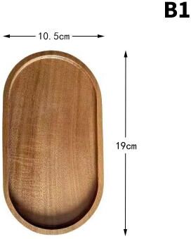 Discount Dollar Deals Dessert Plate, Solid Wood Tableware, Round Rectangle Snack Tray, Food Tray For Home Use b1