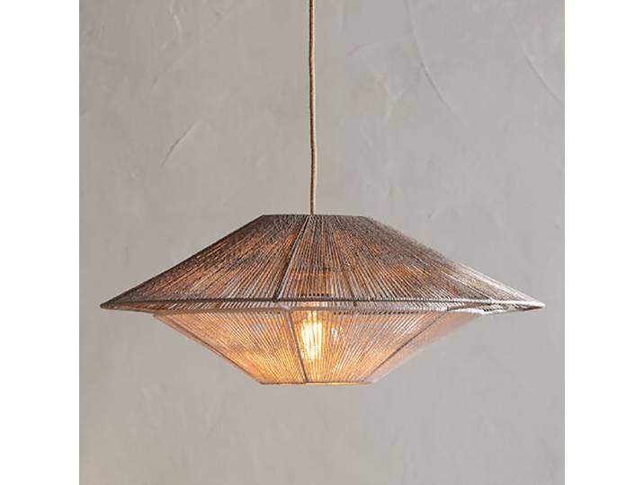 Pendelleuchte Lumbini Ø 50cm Grau/Grau Material: Bambus, Metall Metallart: Eisen E27