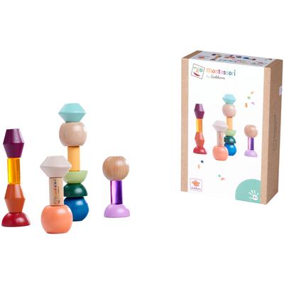 Steckspielzeug EICHHORN "Montessori Stapelperlen", bunt, Steckspielzeug, Baby, Holz
