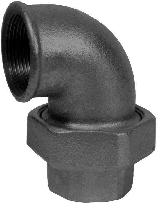 Schmidt, Hermann Hermann Schmidt Temperguss Winkelverschraubung DN 25, 1" flach dichtend, Innengewinde, schwarz