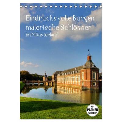 Eindrucksvolle Burgen, malerische Schlösser im Münsterland (Tischkalender 2026 DIN A5 hoch), CALVENDO Monatskalender
