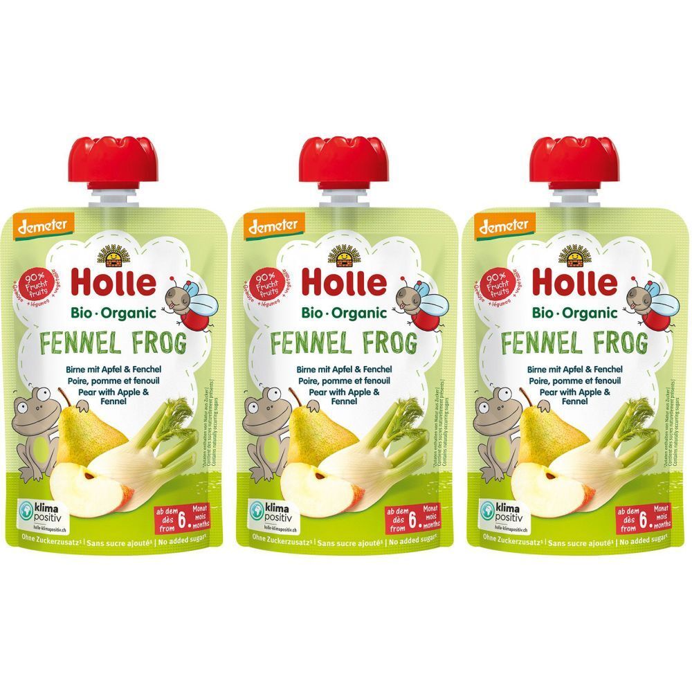 Holle Fennel Frog Pouchy Birne Apfel Fenchel 100 g x3 3x100 Trinklösung