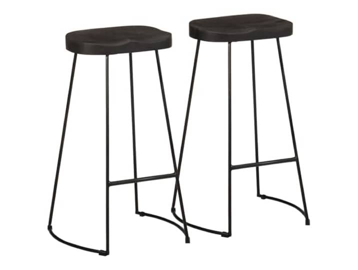 VIHHQGC Barhocker 2 STK. Schwarz 45x40x78 cm Massivholz Massives Mangoholz, stabile Metallbeine, bequeme Fußstütze, modernes Design, vielseitig einsetzbar