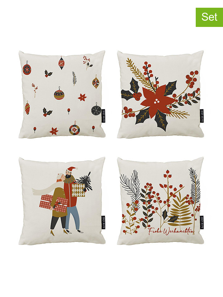 Butter Kings 4er-Set: Kissenhüllen "Classic Christmas" in Bunt - (L)45 x (B)45 cm - onesize