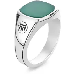 REBEL & ROSE - STERLING SILVER RINGS - Square Green Jade