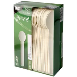 PAPSTAR 100 Löffel, Papier "pure" 15,5 cm weiss