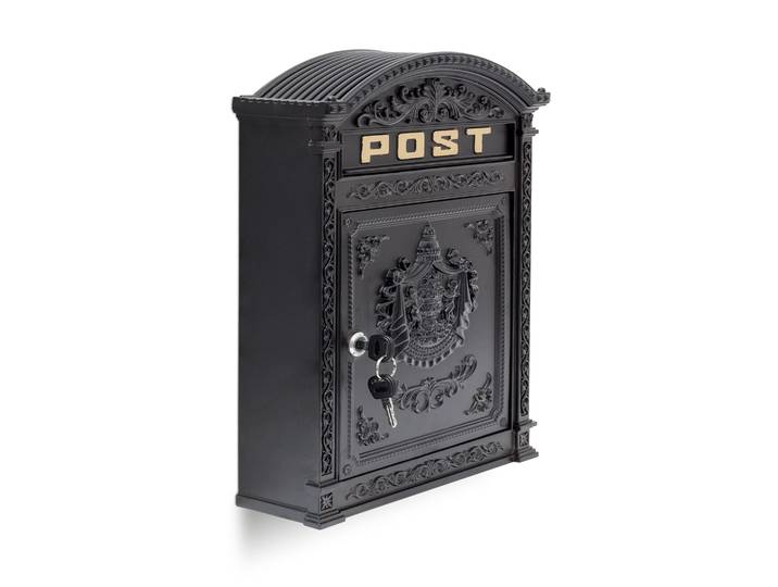 Briefkasten Antik Gold-Schwarz
