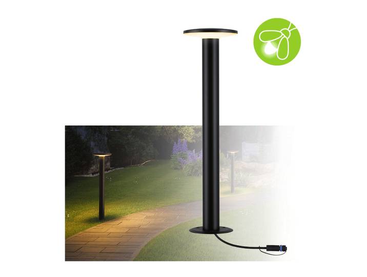 LED Pollerleuchte PAULMANN Plug & Shine Plate Einzelleuchte IP44 2200K 7W Anthrazit , grau (anthrazit), H:60cm Ø:15,9cm, Leuchten, LED Pollerleuchte, insektenfreundlich