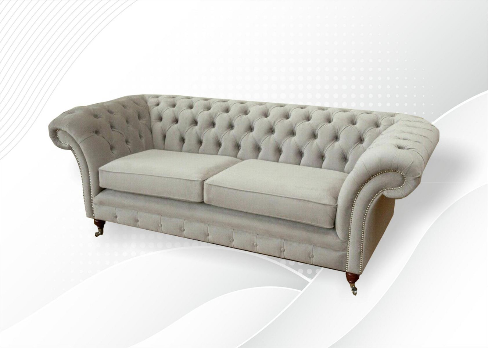 Kreative Möbel Chesterfield 3-zits bank Beige Modern Design XXL woonkamerbank