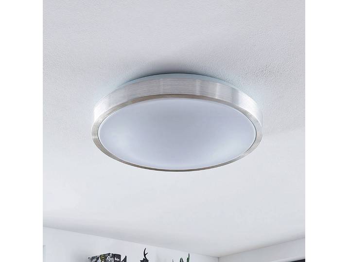 LED-plafondlamp Emelie, alu / grijs / zink, Woon-/ Eetkamer, Aluminium, Modern, LED plafondlamp