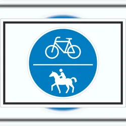 HB-Druck Aufkleber Rad- und Reitweg Symbol A4 (210x297mm)