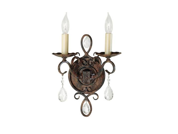 Elstead Lighting Wandleuchte Elstead Chateau, Bronzefarben, Glas, Metall, 22.9x29.8x22.9 cm, RoHS, Lampen & Leuchten, Innenbeleuchtung, Spots & Strahler, Wandstrahler