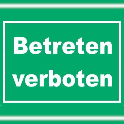 HB-Druck Betreten verboten Schild grün-weiß A2 (420x594mm)