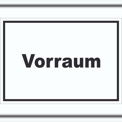 HB-Druck Vorraum Aufkleber mit Text Diele Vorzimmer waagerecht A9 (37x52mm)