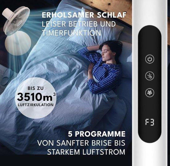 Leben Lang Staande Ventilator met Afstandsbediening en Timer - Zwart - Hoogte: 1,3 m